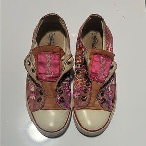 Ed Hardy Vibrant Pink and Orange Sneakers